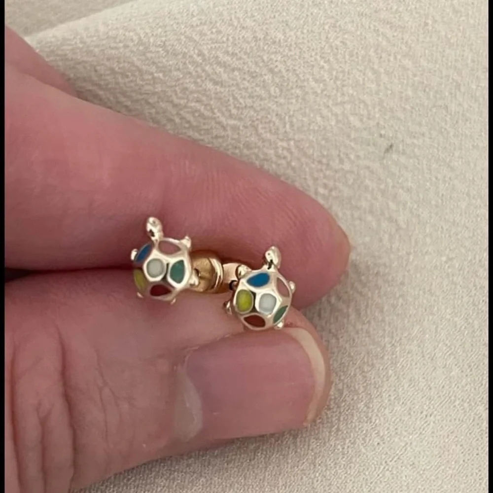 18k Gold Filled Turtle 🐢 Girls Stud Earrings